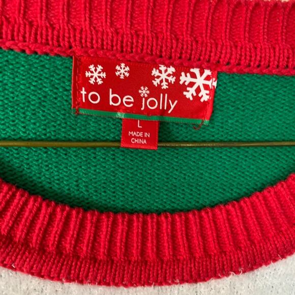 To Be Jolly Mrs. Clause Holiday Santa Sweater Size Large - Picture 7 of 8